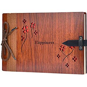 ZEEYUAN Álbum de fotos para colar e escrever 80 páginas com cobertura de madeira livro de recordações para lembranças de aniversário, aniversários, dia dos namorados e celebrações ZEEYUAN Álbum de fotos para colar e escrever 80 páginas com cobertura de madeira livro de recordações para lembranças de aniversário, aniversários, dia dos namorados e celebrações