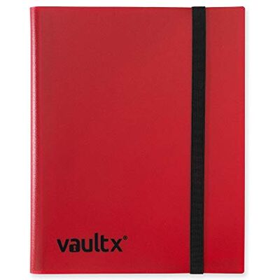 Vault X Álbum padrão com correia, para 360 cartas colecionáveis, 9 bolsos, 20 páginas de carga lateral (vermelho) Vault X Álbum padrão com correia, para 360 cartas colecionáveis, 9 bolsos, 20 páginas de carga lateral (vermelho)
