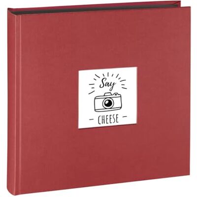 Hama Álbum de fotos 100 folhas 30 x 30 cm Compartimento na capa para personalizar com uma foto, papel de vidro protetor, capacidade até 400 fotos, bordôs Hama Álbum de fotos 100 folhas 30 x 30 cm Compartimento na capa para personalizar com uma foto, papel de vidro protetor, capacidade até 400 fotos, bordôs