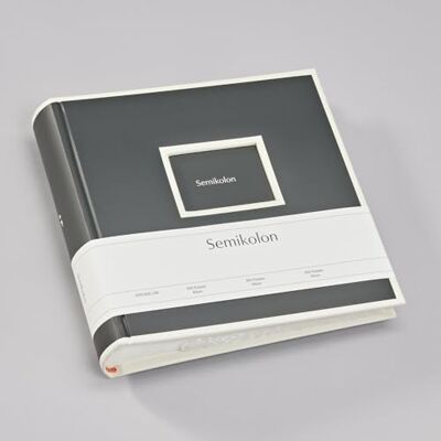 Semikolon Álbum de 200 bolsos, 23 x 22,3 cm, 100 páginas de cor creme, para 200 fotos de 10 x 15 cinza lava stone Semikolon Álbum de 200 bolsos, 23 x 22,3 cm, 100 páginas de cor creme, para 200 fotos de 10 x 15 cinza lava stone