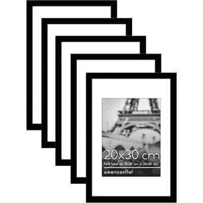 Americanflat Moldura para fotos de 20 x 30 cm, preto moldura de 15 x 20 cm com paspartú ou 30 x 20 cm sem paspartú com moldes finos e cobertura de plástico resistente 5 unidades Americanflat Moldura para fotos de 20 x 30 cm, preto moldura de 15 x 20 cm com paspartú ou 30 x 20 cm sem paspartú com moldes finos e cobertura de plástico resistente 5 unidades