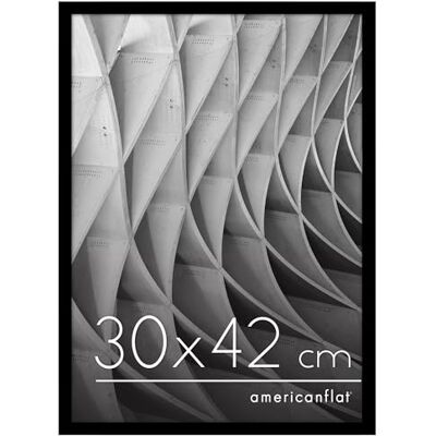 Americanflat Moldura para fotos 30 x 42 cm em preto moldura de fotos de moldagem fina com cobertura de plástico resistente e acessórios para pendurar visualização horizontal ou vertical Americanflat Moldura para fotos 30 x 42 cm em preto moldura de fotos de moldagem fina com cobertura de plástico resistente e acessórios para pendurar visualização horizontal ou vertical
