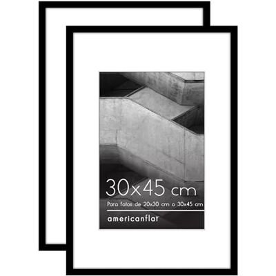 Americanflat Moldura para fotos de 30 x 45 cm em preto molduras para fotos 20 x 30 cm com paspartú ou 45 x 30 cm sem paspartú com moldes finos e cobertura de plástico resistente 2 unidades Americanflat Moldura para fotos de 30 x 45 cm em preto molduras para fotos 20 x 30 cm com paspartú ou 45 x 30 cm sem paspartú com moldes finos e cobertura de plástico resistente 2 unidades