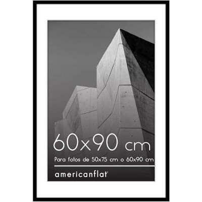 Americanflat Moldura para fotos de 60 x 90 cm em preto molduras de fotos 50 x 75 cm com paspartú ou 90 x 60 cm sem paspartú com moldes finos e cobertura de plástico resistente Americanflat Moldura para fotos de 60 x 90 cm em preto molduras de fotos 50 x 75 cm com paspartú ou 90 x 60 cm sem paspartú com moldes finos e cobertura de plástico resistente