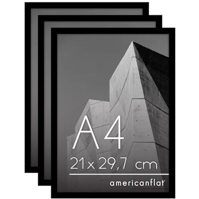 Americanflat Moldura para fotografias A4 em preto moldura de fotografias de moldura fina com vidro inquebrável, acessórios para pendurar e suporte exibição horizontal ou vertical moldura fotografias Americanflat Moldura para fotografias A4 em preto moldura de fotografias de moldura fina com vidro inquebrável, acessórios para pendurar e suporte exibição horizontal ou vertical moldura fotografias