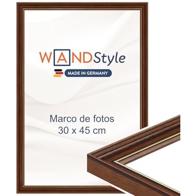 WANDStyle Molduras para fotos 30 x 45 cm vintage, moldura castanha para Molduras para quadros 45 x 30 cm, moldura para fotos de madeira, suporte de parede, Picture Frame H182 Made in Germany WANDStyle Molduras para fotos 30 x 45 cm vintage, moldura castanha para Molduras para quadros 45 x 30 cm, moldura para fotos de madeira, suporte de parede, Picture Frame H182 Made in Germany