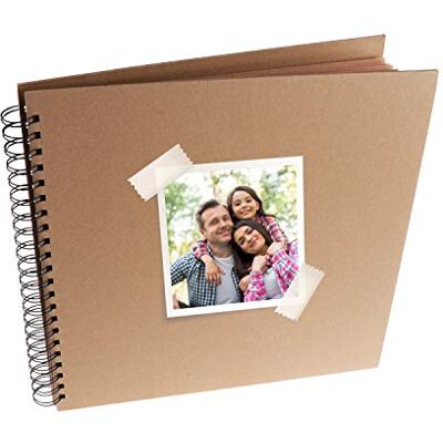 MP Álbum Scrapbooking, álbum encadernado com espiral, 30 x 30 cm, capa grossa, 20 folhas quadradas, taa em cartão, álbum para fotos, desenhos, presente criativo, cor kraft. MP Álbum Scrapbooking, álbum encadernado com espiral, 30 x 30 cm, capa grossa, 20 folhas quadradas, taa em cartão, álbum para fotos, desenhos, presente criativo, cor kraft.
