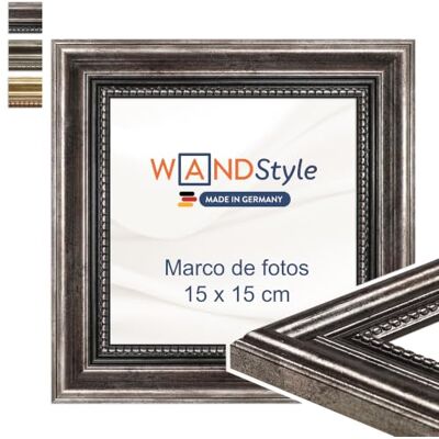 WANDStyle Molduras para fotos 15 x 15 cm vintage, moldura metálica para quadro e poster, molduras para quadros 15 x 15 cm, moldura para fotos de madeira, suporte de parede, Picture Frame H450 Made Marcos para cuadros 15x15 cm, Marco fotos madera, Portar WANDStyle Molduras para fotos 15 x 15 cm vintage, moldura metálica para quadro e poster, molduras para quadros 15 x 15 cm, moldura para fotos de madeira, suporte de parede, Picture Frame H450 Made Marcos para cuadros 15x15 cm, Marco fotos madera, Portar