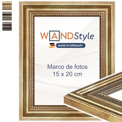 WANDStyle Molduras para fotos 15 x 20 cm vintage, moldura dourada para quadro e poster, molduras para quadros 20 x 15 cm, moldura para fotos de madeira, suporte de parede, Picture Frame H450 Made in Marcos para cuadros 20x15 cm, Marco fotos madera, Port WANDStyle Molduras para fotos 15 x 20 cm vintage, moldura dourada para quadro e poster, molduras para quadros 20 x 15 cm, moldura para fotos de madeira, suporte de parede, Picture Frame H450 Made in Marcos para cuadros 20x15 cm, Marco fotos madera, Port