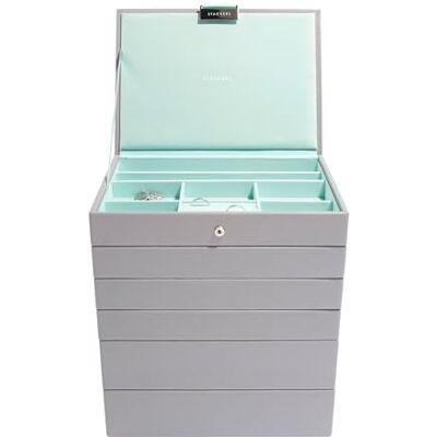 STACKERS Dove Grey & Mint Caixa de jóias clássica média (6 unidades) STACKERS Dove Grey & Mint Caixa de jóias clássica média (6 unidades)