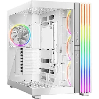 be quiet! Light Base 900 FX White caixa de PC, vista panorâmica, iluminação impressionante, caixa de exposição, design de 2 câmaras, LED ARGB, 4 ventoinhas Light Wings 140 mm PWM White be quiet! Light Base 900 FX White caixa de PC, vista panorâmica, iluminação impressionante, caixa de exposição, design de 2 câmaras, LED ARGB, 4 ventoinhas Light Wings 140 mm PWM White