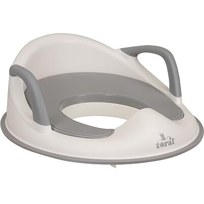 TORAL Assento redutor com alças para WC. Ajuda na aprendizagem de bebés e crianças. Adaptador infantil portátil para casa de banho MundiBebé +18 meses. Modelo Comfort TORAL Assento redutor com alças para WC. Ajuda na aprendizagem de bebés e crianças. Adaptador infantil portátil para casa de banho MundiBebé +18 meses. Modelo Comfort