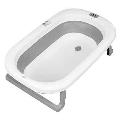TORAL Banheira dobrável para bebé com pernas cinzentas, banheira para bebé com pernas confortável, fácil de guardar e usar, pernas antiderrapantes e cabide banheira de bebé dobrável portátil modelo Bathy cinzento TORAL Banheira dobrável para bebé com pernas cinzentas, banheira para bebé com pernas confortável, fácil de guardar e usar, pernas antiderrapantes e cabide banheira de bebé dobrável portátil modelo Bathy cinzento