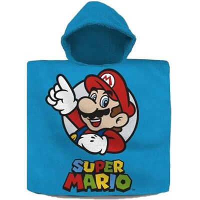 Nintendo Kids Euroswan poncho toalha de algodão super mario 120 x 60 cm Nintendo Kids Euroswan poncho toalha de algodão super mario 120 x 60 cm