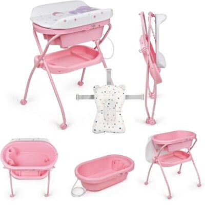 ms BabyWorld BUBBLE Almofada Redutor, banheira ergonómica para bebé com patas, trocador impermeável acolchoado, fecho compacto, organizador, 4 rodas com travões ms BabyWorld BUBBLE Almofada Redutor, banheira ergonómica para bebé com patas, trocador impermeável acolchoado, fecho compacto, organizador, 4 rodas com travões