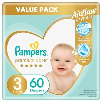 Pampers Premium Care 3 60 peças Fralda (fralda descartável, branco) Pampers Premium Care 3 60 peças Fralda (fralda descartável, branco)