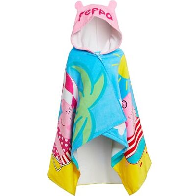Peppa Pig Toalha com capuz para meninas, 100% algodão, poncho Peppa Family Baby Evie toalha de banho para meninos, ROSA Peppa Pig Toalha com capuz para meninas, 100% algodão, poncho Peppa Family Baby Evie toalha de banho para meninos, ROSA