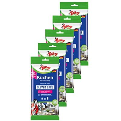 Poliboy Panos húmidos de cozinha XXL, toalhetes húmidos para casa, com aroma de laranja, 5 x 24 toalhas, fabricado na Alemanha Poliboy Panos húmidos de cozinha XXL, toalhetes húmidos para casa, com aroma de laranja, 5 x 24 toalhas, fabricado na Alemanha