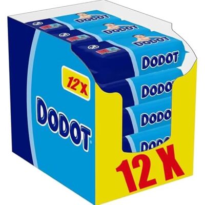 DODOT Toalhetes para Bebé 768 Toalhetes Pack de 12 Pacotes de 64 Toalhetes Limpeza e Hidratação em Cada Passada DODOT Toalhetes para Bebé 768 Toalhetes Pack de 12 Pacotes de 64 Toalhetes Limpeza e Hidratação em Cada Passada