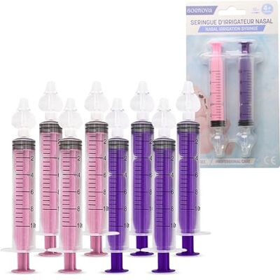 BORNOVA 8 seringas (4 rosas + 4 roxas) seringa de lavagem nasal para bebé, aspirador nasal para bebé, seringa, lavagem nasal e tira-nódoas para bebés BORNOVA 8 seringas (4 rosas + 4 roxas) seringa de lavagem nasal para bebé, aspirador nasal para bebé, seringa, lavagem nasal e tira-nódoas para bebés