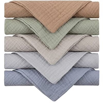 Reoyloep Reyloep Toalhetes húmidos para bebés Muslin, 5 peças com toalhas quadradas muslin 23 x 23 cm / 9,06" x 9,06 toalhitas de algodão super macias para bebés Reoyloep Reyloep Toalhetes húmidos para bebés Muslin, 5 peças com toalhas quadradas muslin 23 x 23 cm / 9,06" x 9,06 toalhitas de algodão super macias para bebés