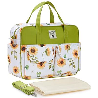 SONARIN Elegante Bolsa de Pañales de Grande Capacidad para Bebés, Bolsa de Ombro Maternidade Portátil Bolsa de Viagem para Fraldas Impermeável com Alça de Ombro & Mudador SONARIN Elegante Bolsa de Pañales de Grande Capacidad para Bebés, Bolsa de Ombro Maternidade Portátil Bolsa de Viagem para Fraldas Impermeável com Alça de Ombro & Mudador