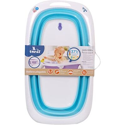 TORAL Banheira dobrável bebé com pernas azuis, banheira para bebé com pernas confortáveis, fácil de guardar, com tampa indicador de temperatura e pernas antiderrapantes, banheira de bebé dobrável portátil TORAL Banheira dobrável bebé com pernas azuis, banheira para bebé com pernas confortáveis, fácil de guardar, com tampa indicador de temperatura e pernas antiderrapantes, banheira de bebé dobrável portátil