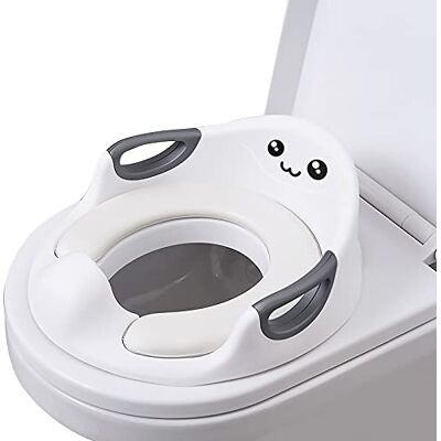 SONARIN Assento sanitário para crianças, adaptador para sanita portátil antiderrapante redutor de WC com almofada suave/protetor contra salpicos / apoio para meninos e meninas (branco) SONARIN Assento sanitário para crianças, adaptador para sanita portátil antiderrapante redutor de WC com almofada suave/protetor contra salpicos / apoio para meninos e meninas (branco)