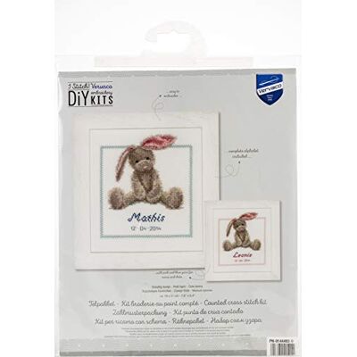 Vervaco Kit Ponto de cruz bebé nascimento presentes DIY completo coelho criativo artesanato criatividade adultos decoração parede bordar kit principiantes ca. 19x21cm Cross Stitch Vervaco Kit Ponto de cruz bebé nascimento presentes DIY completo coelho criativo artesanato criatividade adultos decoração parede bordar kit principiantes ca. 19x21cm Cross Stitch