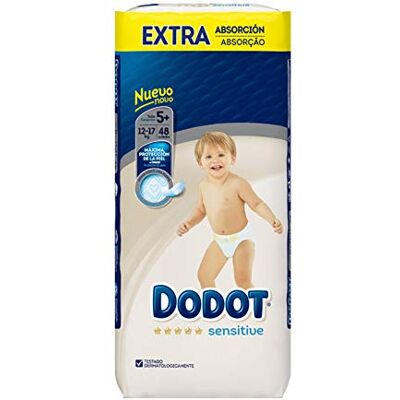 DODOT Sensitive Fraldas tamanho 5, 48 fraldas 12-17 kg DODOT Sensitive Fraldas tamanho 5, 48 fraldas 12-17 kg