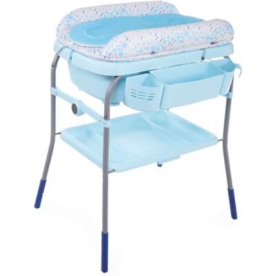 Chicco Cuddle & Bubble Banheira Ergonómica para Bebé com Pernas e Trocador com Acolchoado e Redutor Suave, Altura Regulável, Fecho Compacto, Organizador, Ocean Máx. 11 Kg Chicco Cuddle & Bubble Banheira Ergonómica para Bebé com Pernas e Trocador com Acolchoado e Redutor Suave, Altura Regulável, Fecho Compacto, Organizador, Ocean Máx. 11 Kg