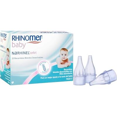 RHINOMER Baby Peças sobresselentes suaves aspirador nasal para bebé, filtro Peças sobresselentes suaves com filtro absorvente, para aspirador nasal Baby Narhinel Comfort, uso diário em bebés RHINOMER Baby Peças sobresselentes suaves aspirador nasal para bebé, filtro Peças sobresselentes suaves com filtro absorvente, para aspirador nasal Baby Narhinel Comfort, uso diário em bebés