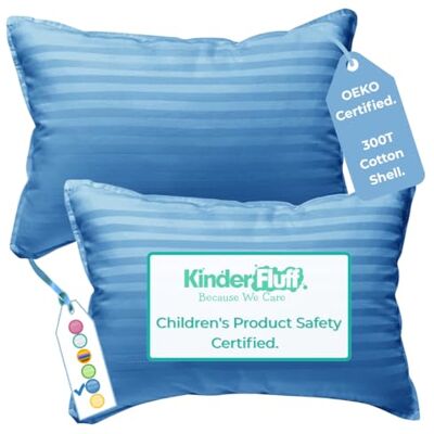 kinder Fluff Almofada infantil 2X – almofada hipoalergénica para crianças certificada e premium (não precisa de capa) algodão 300 fios e enchimento Down Alternative. Almofada infantil 2+ Anos azul kinder Fluff Almofada infantil 2X – almofada hipoalergénica para crianças certificada e premium (não precisa de capa) algodão 300 fios e enchimento Down Alternative. Almofada infantil 2+ Anos azul
