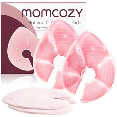 momcozy Pacote de 2 almofadas de terapia da mama Almofadas para o peito quentes e frias, almofadas de refrigeração para o peito com 2 capas macias momcozy Pacote de 2 almofadas de terapia da mama Almofadas para o peito quentes e frias, almofadas de refrigeração para o peito com 2 capas macias
