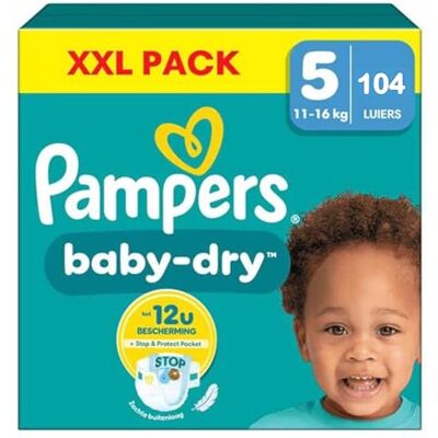 Pampers Baby-Dry tamanho 5-104 fraldas 11 kg/16 kg Pampers Baby-Dry tamanho 5-104 fraldas 11 kg/16 kg