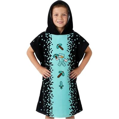 Minecraft Toalhas de Banho e Piscina Creeper Toalha de Praia com Capuz para Crianças Poncho Troca de Fraldas Infantil Adolescente Gamer Presentes (Preto/Azul, 10-13 Anos) Minecraft Toalhas de Banho e Piscina Creeper Toalha de Praia com Capuz para Crianças Poncho Troca de Fraldas Infantil Adolescente Gamer Presentes (Preto/Azul, 10-13 Anos)
