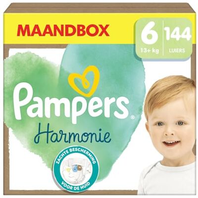 Pampers Fraldas para bebé tamanho 6 (13 kg) harmonia, caixa mensal, proteção suave da pele e ingredientes à base de plantas, 144 unidades Pampers Fraldas para bebé tamanho 6 (13 kg) harmonia, caixa mensal, proteção suave da pele e ingredientes à base de plantas, 144 unidades