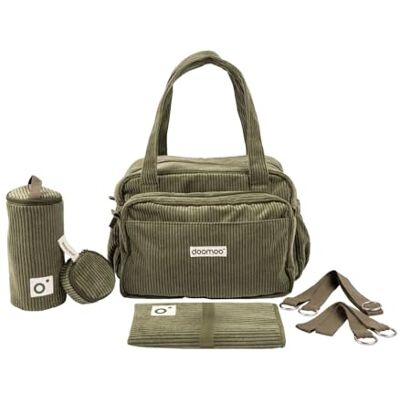 Doomoo Bolsa de troca esponjosa, capacidade de 24 litros, bolsa removível, 8 artigos essenciais para bebé, incluindo um trocador e correias para carrinho, bolsa de fraldas para bebé, cor caqui Doomoo Bolsa de troca esponjosa, capacidade de 24 litros, bolsa removível, 8 artigos essenciais para bebé, incluindo um trocador e correias para carrinho, bolsa de fraldas para bebé, cor caqui