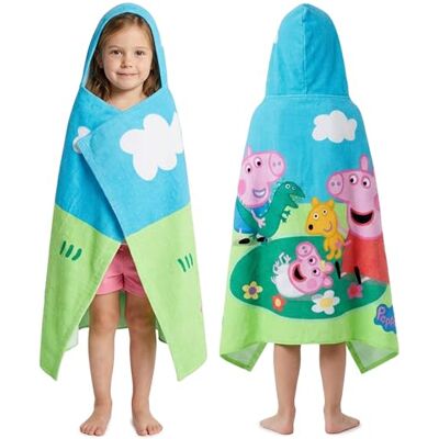 Get Trend Peppa Pig poncho toalha menina com capuz 2-6 anos, 100% algodão toalha de banho infantil, piscina praia poncho de natação com capuz, ideia de presente para menina (multi peppa) Get Trend Peppa Pig poncho toalha menina com capuz 2-6 anos, 100% algodão toalha de banho infantil, piscina praia poncho de natação com capuz, ideia de presente para menina (multi peppa)