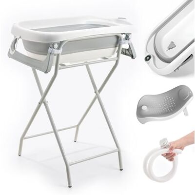 SUPERBE BEBE Banheira dobrável para bebé com pernas e suporte, Baby Bathtub XXL com termómetro, assento ergonómico e tubo de drenagem, desde recém-nascido até 3 anos para bebés Cadeau bebé SUPERBE BEBE Banheira dobrável para bebé com pernas e suporte, Baby Bathtub XXL com termómetro, assento ergonómico e tubo de drenagem, desde recém-nascido até 3 anos para bebés Cadeau bebé