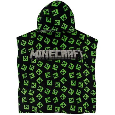 Minecraft Poncho de toalha toalha com capuz criança tamanho único preto Minecraft Poncho de toalha toalha com capuz criança tamanho único preto