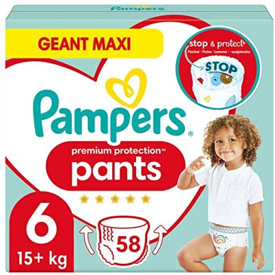 Pampers Proteção premium calças calças tamanho 6, 58 fraldas fraldas, 15 kg, o melhor conforto e proteção com fraldas para calças Pampers Proteção premium calças calças tamanho 6, 58 fraldas fraldas, 15 kg, o melhor conforto e proteção com fraldas para calças