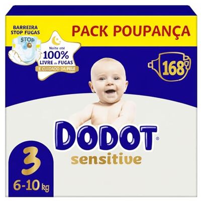 DODOT Fronhas tamanho 3 sensoriais 168 unidades pack XXL DODOT Fronhas tamanho 3 sensoriais 168 unidades pack XXL