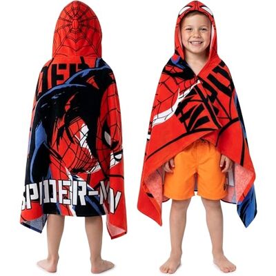 Marvel Spiderman Toalhas de Banho Praia e Piscina Toalha com Capuz Criança Poncho Toalha de Troca de Roupa Infantil Adolescente Suave e Absorvente (Vermelho Spiderman, 6-14 Anos) Marvel Spiderman Toalhas de Banho Praia e Piscina Toalha com Capuz Criança Poncho Toalha de Troca de Roupa Infantil Adolescente Suave e Absorvente (Vermelho Spiderman, 6-14 Anos)
