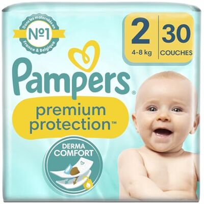 Pampers Premium Protection tamanho 2, 30 fraldas, 4 kg 8 kg, conforto e proteção de para peles sensíveis Pampers Premium Protection tamanho 2, 30 fraldas, 4 kg 8 kg, conforto e proteção de para peles sensíveis