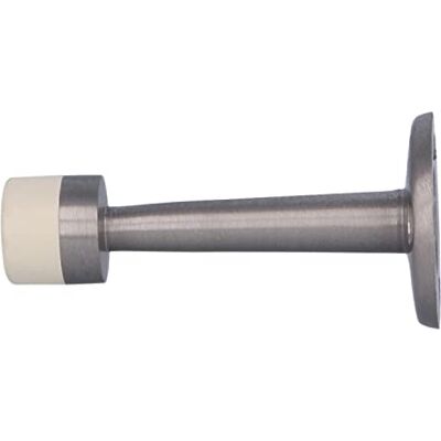 Amig Barra para portas de passagem, diâmetro 19 x 75 mm, modelo 600 latão acabamento cromado mate borracha branca colocação na parede inclui fundos para instalação Amig Barra para portas de passagem, diâmetro 19 x 75 mm, modelo 600 latão acabamento cromado mate borracha branca colocação na parede inclui fundos para instalação