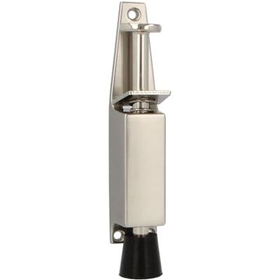 Amig Amortecedor de Pé de Borracha Mod.10 para Prender e Manter Portas Abertas Tope Vertical de Zamak Anti-Portas Medidas: 120 x 25 mm Curso: 28 mm Prateado Amig Amortecedor de Pé de Borracha Mod.10 para Prender e Manter Portas Abertas Tope Vertical de Zamak Anti-Portas Medidas: 120 x 25 mm Curso: 28 mm Prateado