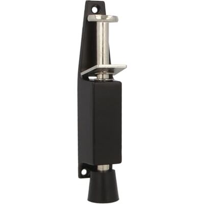 Amig Retentor de pé de borracha Mod.10 para segurar e manter as portas abertas Batente vertical de Zamak Anti pancadas Medidas: 120 x 25 mm Curso: 28 mm Preto Amig Retentor de pé de borracha Mod.10 para segurar e manter as portas abertas Batente vertical de Zamak Anti pancadas Medidas: 120 x 25 mm Curso: 28 mm Preto