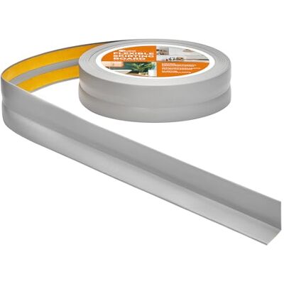 Garmin PVC flexível 30 x 30 mm autocolante cinzento, 10 m Fita de vedação e perfil flexível para cozinha, casa de banho e juntas, montagem sem perfuração, impermeável e resistente a Garmin PVC flexível 30 x 30 mm autocolante cinzento, 10 m Fita de vedação e perfil flexível para cozinha, casa de banho e juntas, montagem sem perfuração, impermeável e resistente a