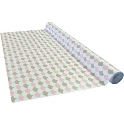 Venilia Filme adesivo pontilhado retrô rosa e cinza - Filme decorativo Venilia Filme adesivo pontilhado retrô rosa e cinza - Filme decorativo